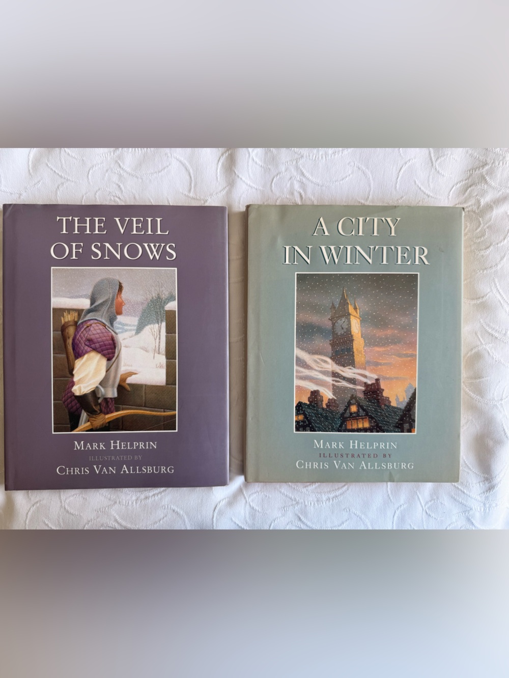 2 Mark Helprin Chris Van Allsburg Hardcover Books Veil of Snows/City in Winter